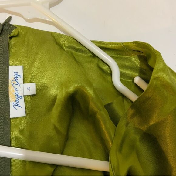Rays For Days mini dress Green Satin 100% viscose Size S - Picture 8 of 10